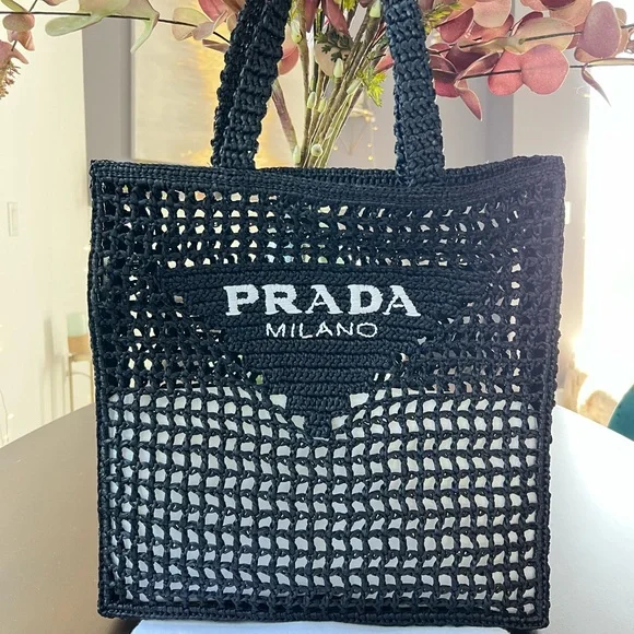 ❌❌SOLD New Prada Raffia Crochet Tote - Picture 7 of 8